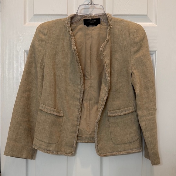 Weekend Max Mara Fringe Trim Linen Jacket Size Small - Picture 4 of 8